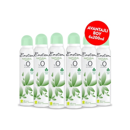 Emotion Natural Breeze 48H Kadın Sprey Deodorant 6 x 200 ML