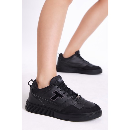 Tonny Black Unisex Siyah Füme Rahat Kalıp Poli Taban Bağcıklı Sneaker