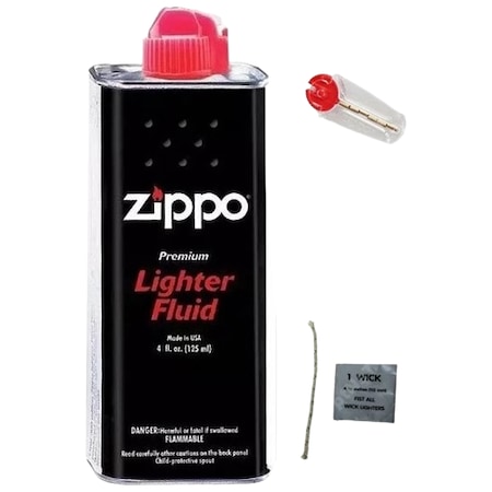 Zippo Benzin + Çakmak Taşı + Fitil