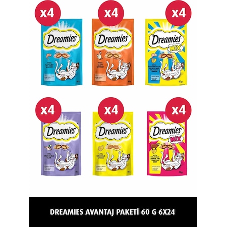 Dreamies Karışık Ödül Maması Paketi 6 x 24'lü 60 G