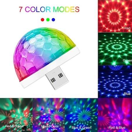 Disko Topu Sese Duyarlı Rgb Usb Girişli Disco Topu Iç Aydınlatma (451331531)