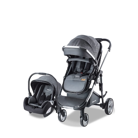 Baby Care Bebek Arabası - Bc 440 Colarado Chrome - Travel Oto Koltuklu Krom Bebek Arabası Gri
