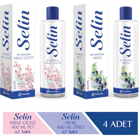 Selin Ardıç & Kiraz Çiçeği 4'lü ParfüMLü Kolonya Seti (1600 ML)