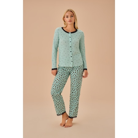 Suwen Leom Maskülen Pijama Takımı Sh25189660b543 Leopar