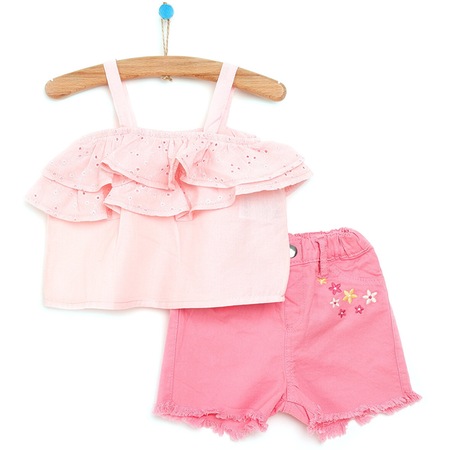 HelloBaby Cheerful Summer Flowers Bluz-Şort Kız Bebek