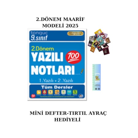 Tonguç 9. Sınıf Yazılı Notları 2. Dönem 1 Ve 2. Yazılı 2025 Mini Defter+tırtıl Ayraç