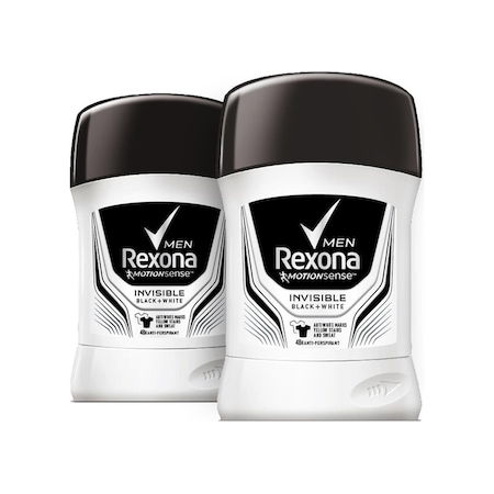 Rexona Men Invisible Black+White Erkek Stick Deodorant 50 ML x 2