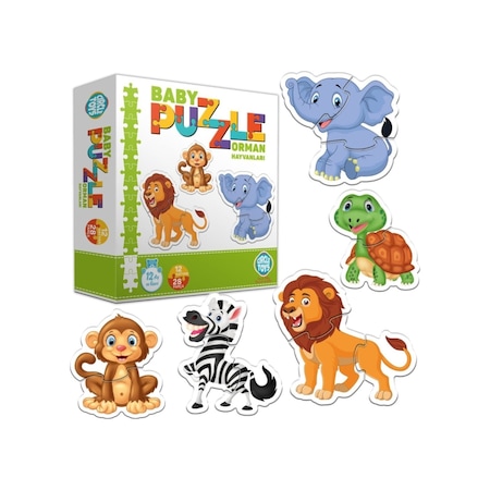 Circle Toys Orman Hayvanları Bebek Puzzle Seti 12 Adet 28 Parça Puzzle