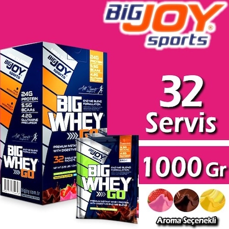 Bigjoy Whey Protein 32 Servis (Paket) 1040 Gr-Mix 3 (Çikolata-Çilek-Muz)