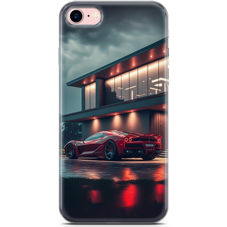 Apple iPhone 7 - 8 Uyumlu Kılıf Ekol 01 Ferrari Araba Telefon Kılıfı Kırmızı