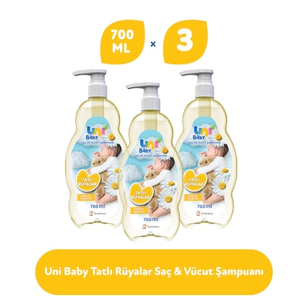 Uni Baby Tatlı Rüyalar Şampuanı 3 x 700 ML