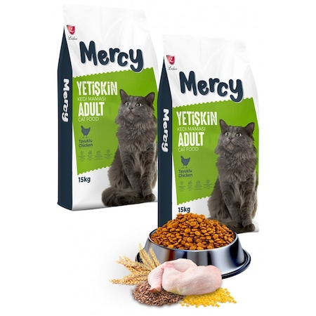 Mercy Tavuklu Yetişkin Kedi Maması 2 x 15 KG