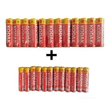 Kodak Super Heavy Duty 24'lü Özel Pil Paketı 12aa+12aaa