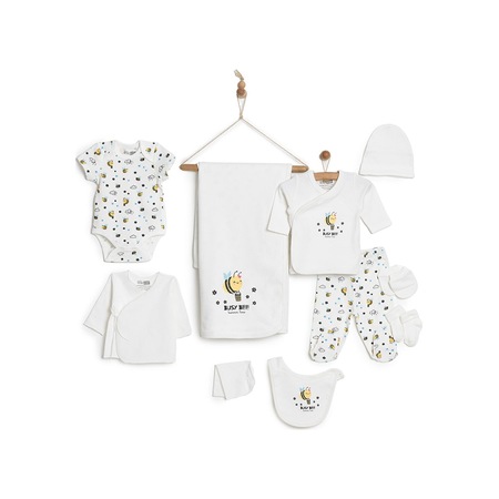 Hellobaby Yenidoğan 10'lu Hastane Çıkışı Unisex 24yhlbuset045 Ekru 24YHLBUSET045_Ekru