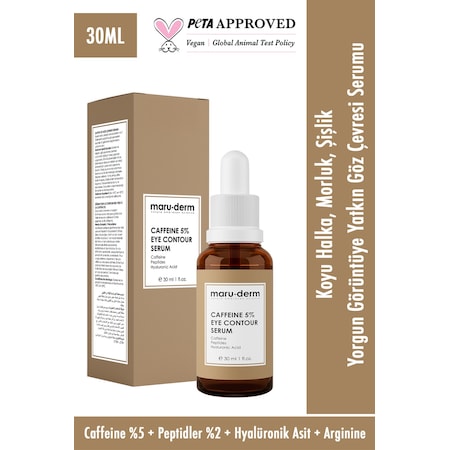 Maruderm Caffeine %5 + Peptides + Hyalüronik Asit Göz Çevresi Serumu 30 ML