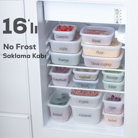 Porsima 1046 No-Frost Saklama Kabı Beyaz 16'lı