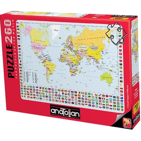 3319 Dünya Haritası 260 Parça Puzzle -Anatolian