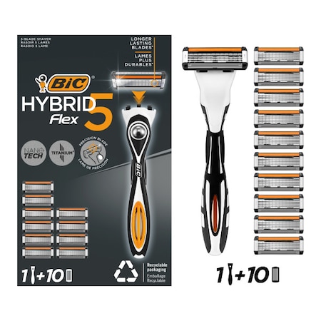 Bic Flex 5 Hybrid Tıraş Bıçağı + Yedek Başlık 10'lu