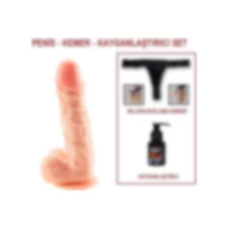 Odins Shop 18 CM Belden Bağlamalı Damarlı Realistik Dildo Penis Set