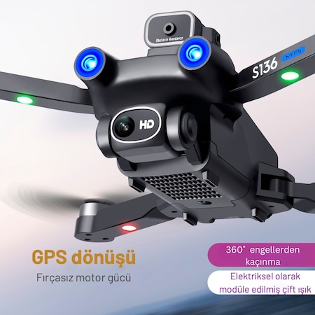 S136 Drone 5g Wı-fı 1080plus Hd Çift Kamera Gps Beni Takip Et Mod
