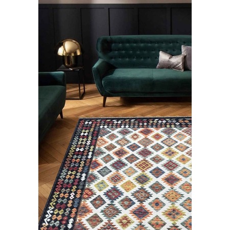 Valencıa 1505 Renkli Kaymaz Taban Yıkanabilir Modern Halı Kilim