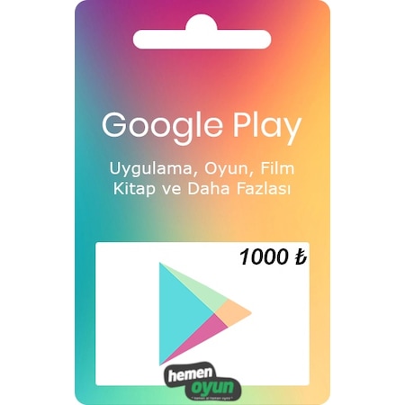 Hemenoyun Google Play 1000 Tl Hediye Kartı Bakiye Kodu