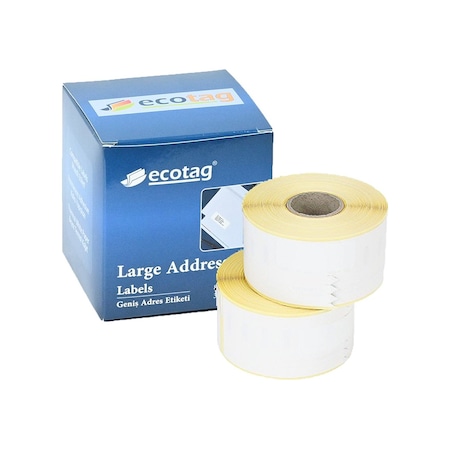 Ecotag Dymo 99012 LabelWriter Muadil Çok Amaçlı Etiket 520 Adet 89 x 36 MM