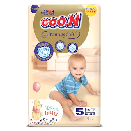 Goon Premium Soft Bebek Bezi 5 Numara Fırsat Paketi 52 Adet