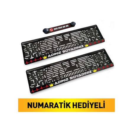 Isme - Kişiye ve Firmalara Özel Plakalık 2 Adet + Numaratik