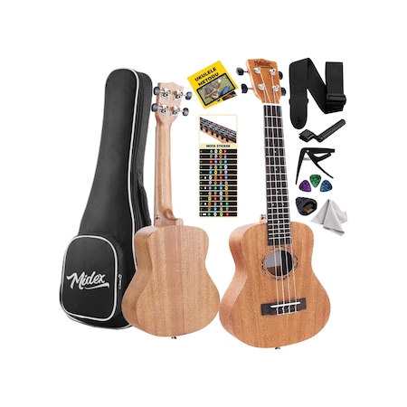 Midex TN-26M Set Maun Tenör Ukulele (Softcase Capo Metod Nota Sticker Askı Pena)