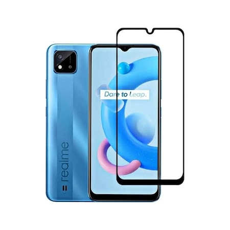 Aheaks Oppo Realme C25 Tam Ekran Koruyucu Kırılmaz Cam - Extra İnce