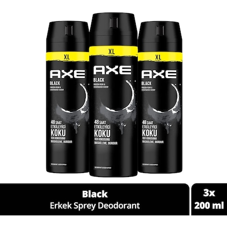 Axe Black XL Erkek Sprey Deodorant 3 x 200 ML