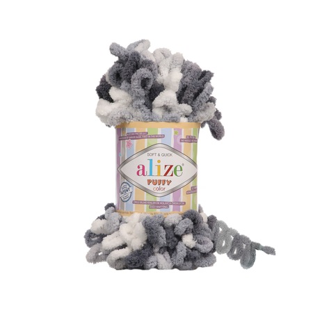 Alize Puffy Color El Örgü İpi (5 Li Paket) - 5925