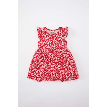 Defacto Kız Bebek Desenli Kolsuz Elbise A0136a524smrd59
