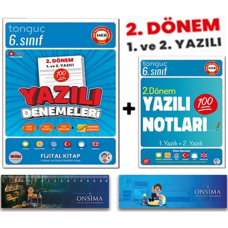 Tonguç Akademi 6. Sınıf 2. Dönem Yazılı Denemeleri - 2. Dönem Yazılı Notları - Süper İkili Set 2 Kitap