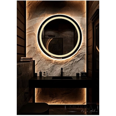 Nuun Dekor 70cm Kumlamalı Günışığı Ledli Banyo Lavabo Ofis Makyaj Kuaför Aynası - Trafolu