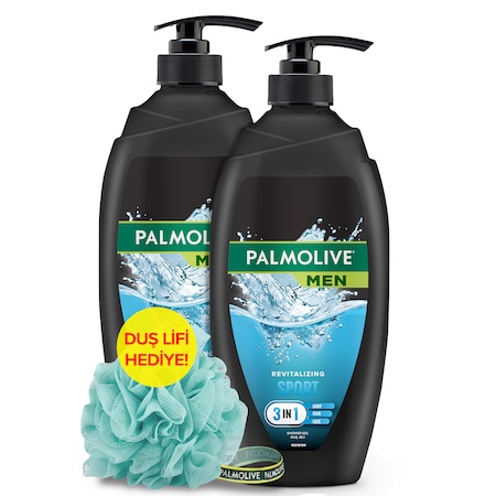 Palmolive Men Sport 3in1 Revitalizing Canlandırıcı Duş Jeli 2 x 750 ML + Duş Lifi