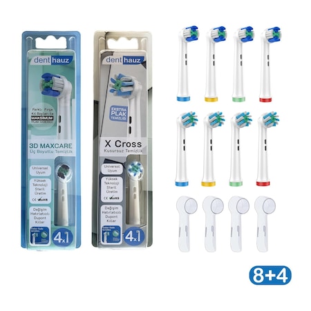 3d Maxcare + X Cross Oral-b Uyumlu Diş Fırçası Başlıkları + Fırça Koruma Kapağı