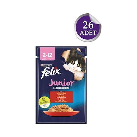 Purina Felix Pouch Sığır Etli Yavru Kedi Maması 26 x 85 G