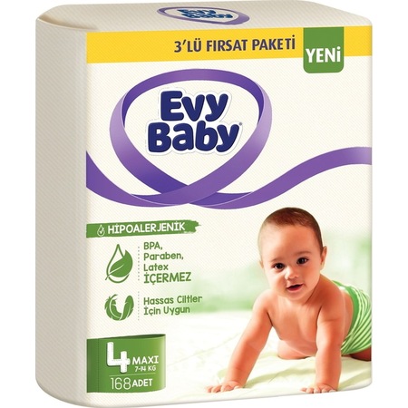 Evy Baby Bebek Bezi 3'lü Fırsat Paketi 4 Numara 168 Adet