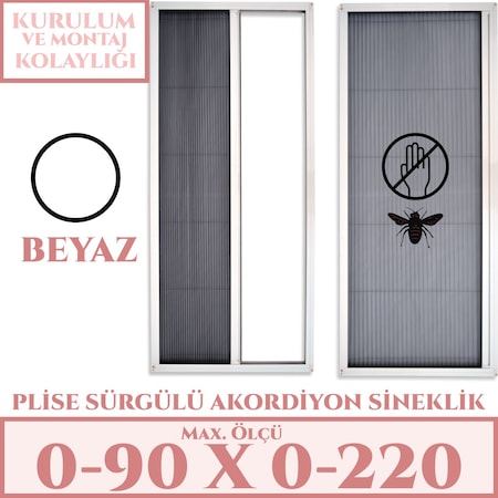 Plise Akordiyon Sineklik En:0-90 X Boy:0-220 Tüm Kapı Çeşitleri