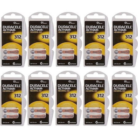 Duracell Activair 312 Numara PR41 İşitme Cihazı Pili 6 x 10'lu