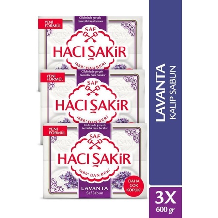 Hacı Şakir Saf Lavanta Banyo Sabunu 4'lü 3 x 150 G