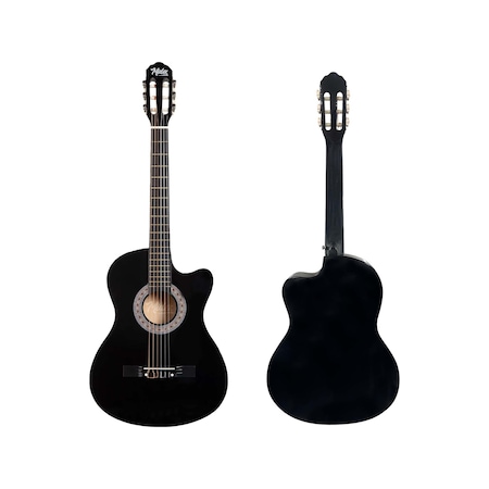 Midex CG-390BK-XBAG Siyah Klasik Gitar 4/4 Sap Ayarlı Kesik Kasa Full Set (Çanta Tuner Askı Capo Metod Pena)