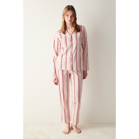 Penti Colored Stripes Gömlek Pantolon Çok Renkli Pijama Takımı