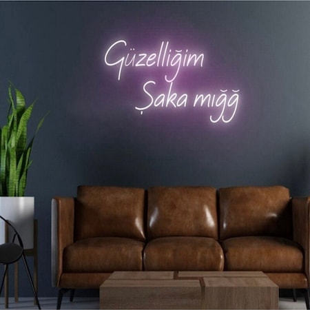 Twins Led Güzelliğim Şaka Mığğ Yazılı Neon Tabela Pembe Model:model:23143366