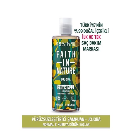 Faith in Nature %99 Doğal Pürüzsüzleştirici Şampuan Jojoba Normal & Kuruya Dönük Saçlar İçin 400 ML
