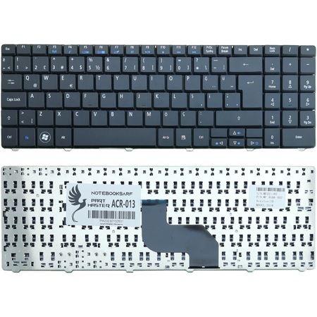 Acer Uyumlu Aspire 9J.N2M82.A0T, 9J.N2M82.A1D Notebook Klavye (Siyah)