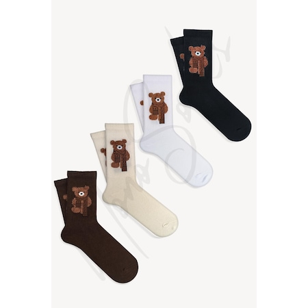 Mono Socks Teddy Bear Ayı Peluş Çorap 4'lü