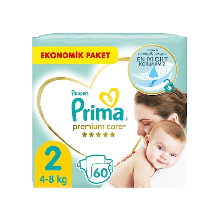 Prima Premium Care Bebek Bezi 2 Beden Jumbo Paket 60 Adet